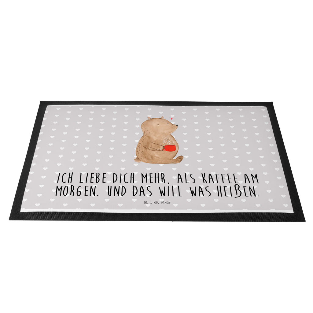Fußmatte Bär Morgenkaffee Valentinstag, Geschenk für Frauen, Liebesgeschenk, Jahrestag, Hochzeitstag, Mitbringsel, Geschenk für Freundin, Geschenk für Partner, Freund, Liebesbeweis, für Männer, für Ehemann Türvorleger, Schmutzmatte, Fußabtreter, Matte, Schmutzfänger, Fußabstreifer, Schmutzfangmatte, Türmatte, Motivfußmatte,  Haustürmatte, Vorleger  Liebe,  Partner, Freund, Freundin, Ehemann, Ehefrau, Heiraten, Verlobung, Heiratsantrag, Liebesgeschenk, Jahrestag, Hocheitstag