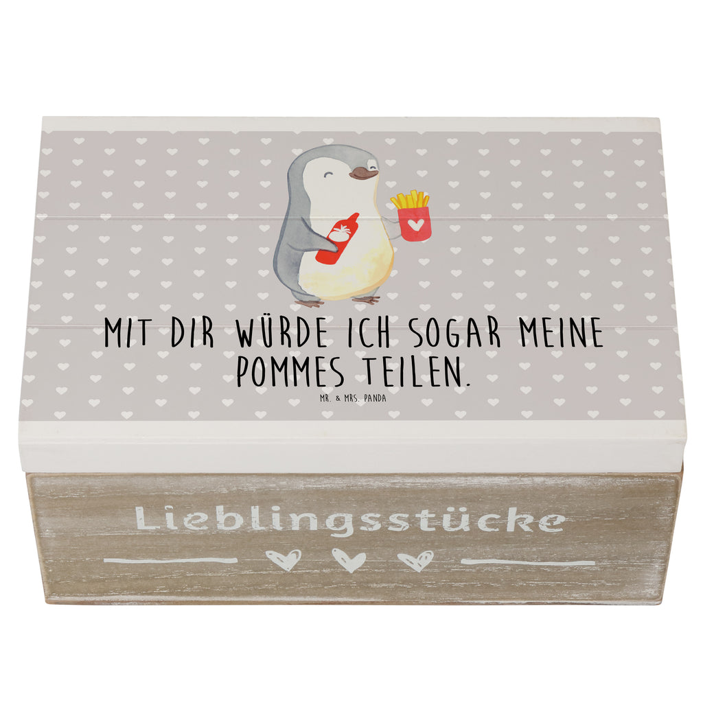 Holzkiste Pinguin Pommes Valentinstag, Geschenk für Frauen, Liebesgeschenk, Jahrestag, Hochzeitstag, Mitbringsel, Geschenk für Freundin, Geschenk für Partner, Freund, Liebesbeweis, für Männer, für Ehemann Holzkiste, Kiste, Schatzkiste, Truhe, Schatulle, XXL,  Erinnerungsbox, Erinnerungskiste, Dekokiste, Aufbewahrungsbox  Liebe,  Partner, Freund, Freundin, Ehemann, Ehefrau, Heiraten, Verlobung, Heiratsantrag, Liebesgeschenk, Jahrestag, Hocheitstag