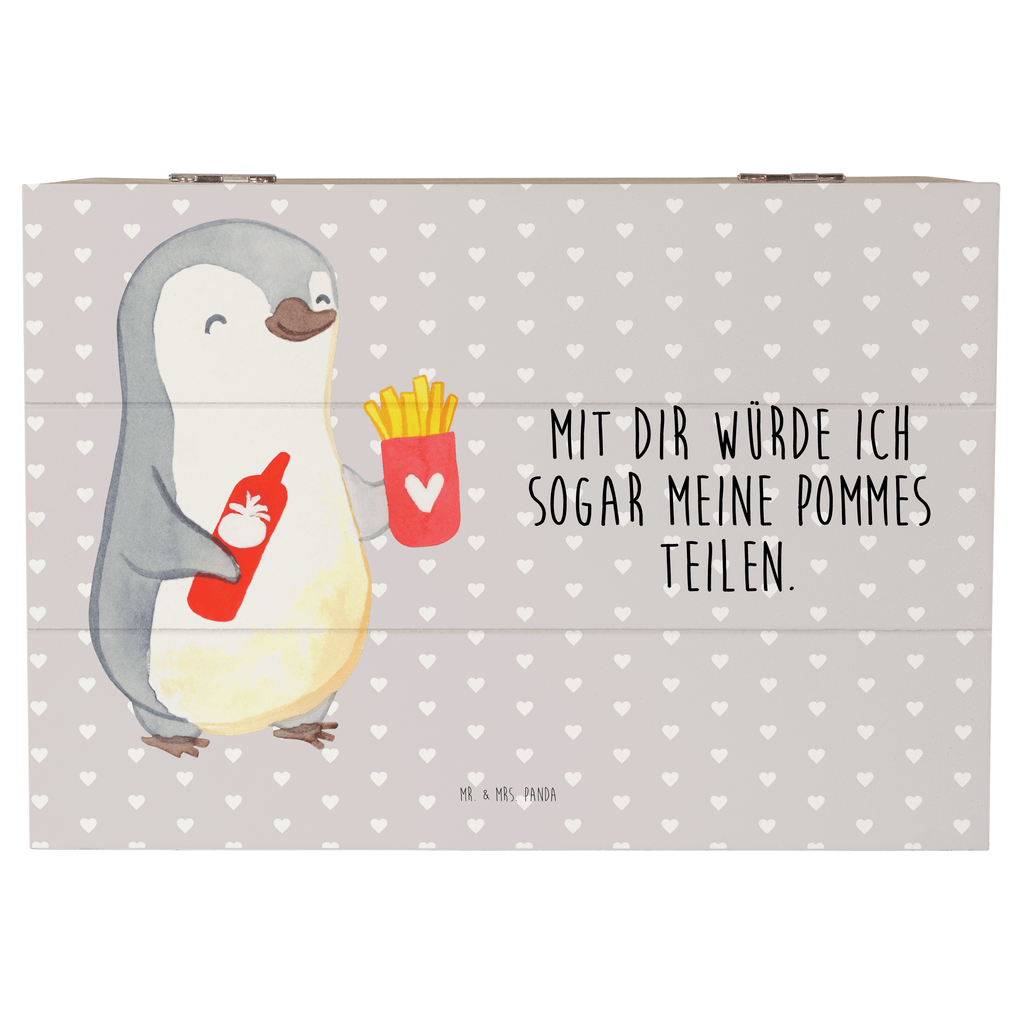 Holzkiste Pinguin Pommes Valentinstag, Geschenk für Frauen, Liebesgeschenk, Jahrestag, Hochzeitstag, Mitbringsel, Geschenk für Freundin, Geschenk für Partner, Freund, Liebesbeweis, für Männer, für Ehemann Holzkiste, Kiste, Schatzkiste, Truhe, Schatulle, XXL,  Erinnerungsbox, Erinnerungskiste, Dekokiste, Aufbewahrungsbox  Liebe,  Partner, Freund, Freundin, Ehemann, Ehefrau, Heiraten, Verlobung, Heiratsantrag, Liebesgeschenk, Jahrestag, Hocheitstag