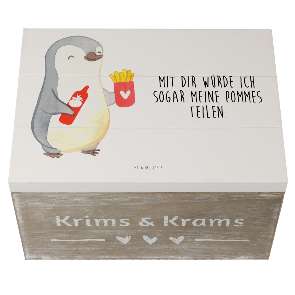 Holzkiste Pinguin Pommes Valentinstag, Geschenk für Frauen, Liebesgeschenk, Jahrestag, Hochzeitstag, Mitbringsel, Geschenk für Freundin, Geschenk für Partner, Freund, Liebesbeweis, für Männer, für Ehemann Holzkiste, Kiste, Schatzkiste, Truhe, Schatulle, XXL,  Erinnerungsbox, Erinnerungskiste, Dekokiste, Aufbewahrungsbox  Liebe,  Partner, Freund, Freundin, Ehemann, Ehefrau, Heiraten, Verlobung, Heiratsantrag, Liebesgeschenk, Jahrestag, Hocheitstag