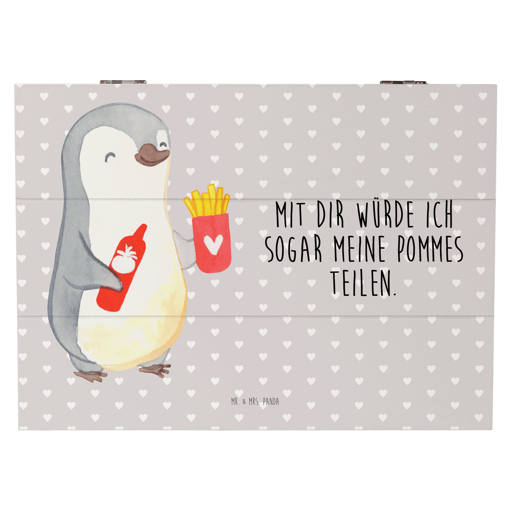 Holzkiste Pinguin Pommes Valentinstag, Geschenk für Frauen, Liebesgeschenk, Jahrestag, Hochzeitstag, Mitbringsel, Geschenk für Freundin, Geschenk für Partner, Freund, Liebesbeweis, für Männer, für Ehemann Holzkiste, Kiste, Schatzkiste, Truhe, Schatulle, XXL,  Erinnerungsbox, Erinnerungskiste, Dekokiste, Aufbewahrungsbox  Liebe,  Partner, Freund, Freundin, Ehemann, Ehefrau, Heiraten, Verlobung, Heiratsantrag, Liebesgeschenk, Jahrestag, Hocheitstag