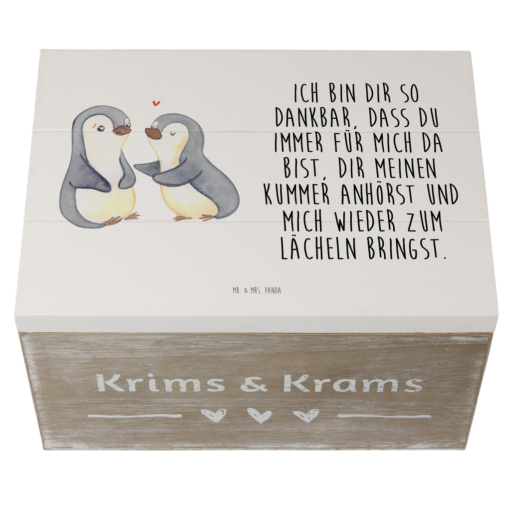 Holzkiste Pinguine trösten Holzkiste, Kiste, Schatzkiste, Truhe, Schatulle, XXL, Erinnerungsbox, Erinnerungskiste, Dekokiste, Aufbewahrungsbox, Liebe, Partner, Freund, Freundin, Ehemann, Ehefrau, Heiraten, Verlobung, Heiratsantrag, Liebesgeschenk, Jahrestag, Hocheitstag, Valentinstag, Geschenk für Frauen, Hochzeitstag, Mitbringsel, Geschenk für Freundin, Geschenk für Partner, Liebesbeweis, für Männer, für Ehemann