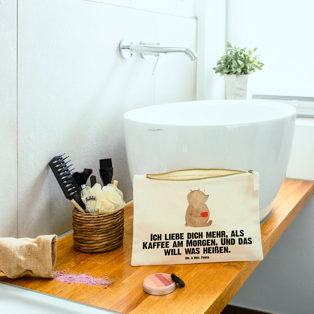 Schminktasche Bär Morgenkaffee Valentinstag, Geschenk für Frauen, Liebesgeschenk, Jahrestag, Hochzeitstag, Mitbringsel, Geschenk für Freundin, Geschenk für Partner, Freund, Liebesbeweis, für Männer, für Ehemann Schminktasche, Kosmetiktasche, Kosmetikbeutel, Stiftemäppchen, Etui, Federmappe, Makeup, XXL, Schminketui, Kosmetiketui, Schlamperetui  Liebe,  Partner, Freund, Freundin, Ehemann, Ehefrau, Heiraten, Verlobung, Heiratsantrag, Liebesgeschenk, Jahrestag, Hocheitstag