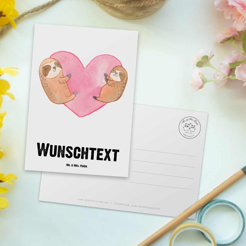 Personalisierte Postkarte Faultiere Herz Postkarte mit Namen, Postkarte bedrucken, Postkarte mit Wunschtext, Postkarte personalisierbar, Geschenkkarte mit Namen, Grußkarte mit Namen, Karte mit Namen, Einladung mit Namen, Ansichtskarte mit Namen, Geschenkkarte mit Wunschtext, Grußkarte mit Wunschtext, Karte mit Wunschtext, Einladung mit Wunschtext, Ansichtskarte mit Wunschtext, Liebe, Partner, Freund, Freundin, Ehemann, Ehefrau, Heiraten, Verlobung, Heiratsantrag, Liebesgeschenk, Jahrestag, Hocheitstag, Valentinstag, Geschenk für Frauen, Hochzeitstag, Mitbringsel, Geschenk für Freundin, Geschenk für Partner, Liebesbeweis, für Männer, für Ehemann