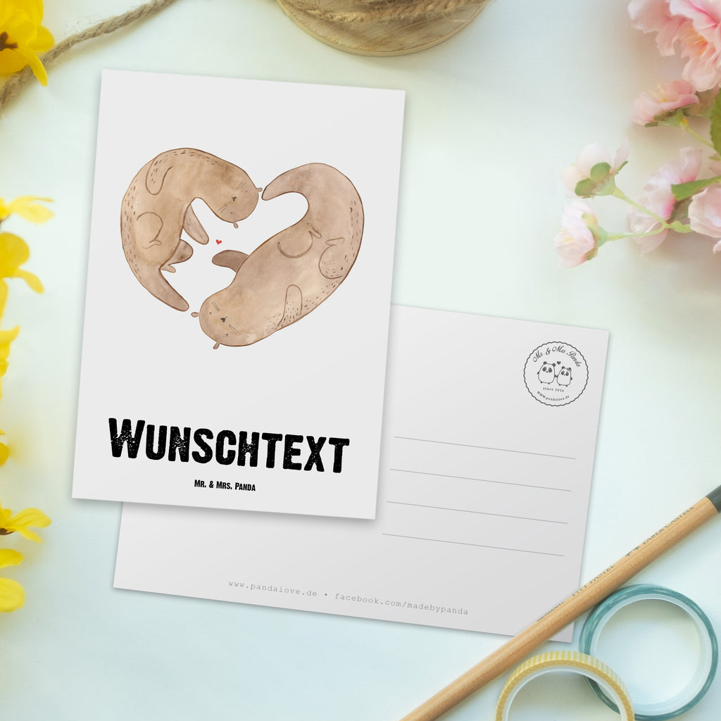 Personalisierte Postkarte Otter Valentine Postkarte mit Namen, Postkarte bedrucken, Postkarte mit Wunschtext, Postkarte personalisierbar, Geschenkkarte mit Namen, Grußkarte mit Namen, Karte mit Namen, Einladung mit Namen, Ansichtskarte mit Namen, Geschenkkarte mit Wunschtext, Grußkarte mit Wunschtext, Karte mit Wunschtext, Einladung mit Wunschtext, Ansichtskarte mit Wunschtext, Liebe, Partner, Freund, Freundin, Ehemann, Ehefrau, Heiraten, Verlobung, Heiratsantrag, Liebesgeschenk, Jahrestag, Hocheitstag, Valentinstag, Geschenk für Frauen, Hochzeitstag, Mitbringsel, Geschenk für Freundin, Geschenk für Partner, Liebesbeweis, für Männer, für Ehemann