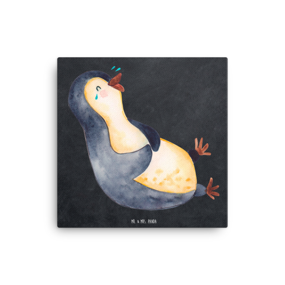 Leinwand Bild Pinguin lachend Leinwand, Bild, Kunstdruck, Wanddeko, Dekoration, Pinguin, Pinguine, lustiger Spruch, Optimismus, Fröhlich, Lachen, Humor, Fröhlichkeit