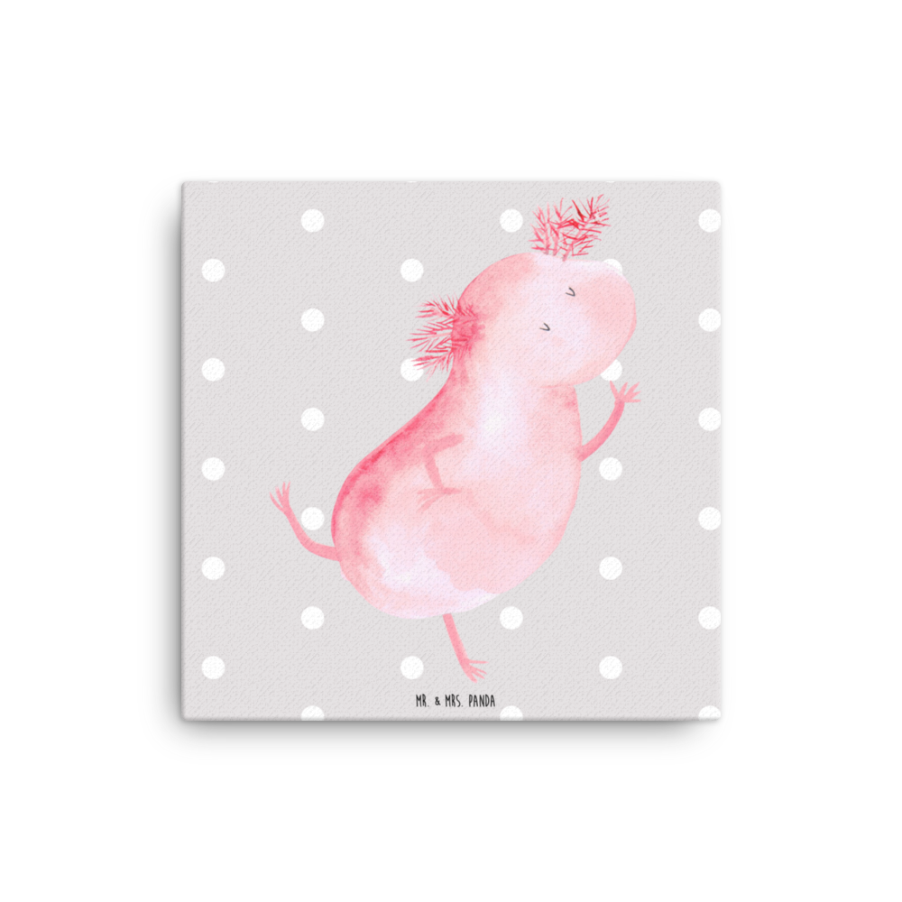 Leinwand Bild Axolotl tanzt Axolotl, Axolot, Schwanzlurch, Lurch, Lurche, Dachschaden, Sterne, verrückt, Freundin, beste Freundin Leinwand, Bild, Kunstdruck, Wanddeko, Dekoration  Axolotl, Molch