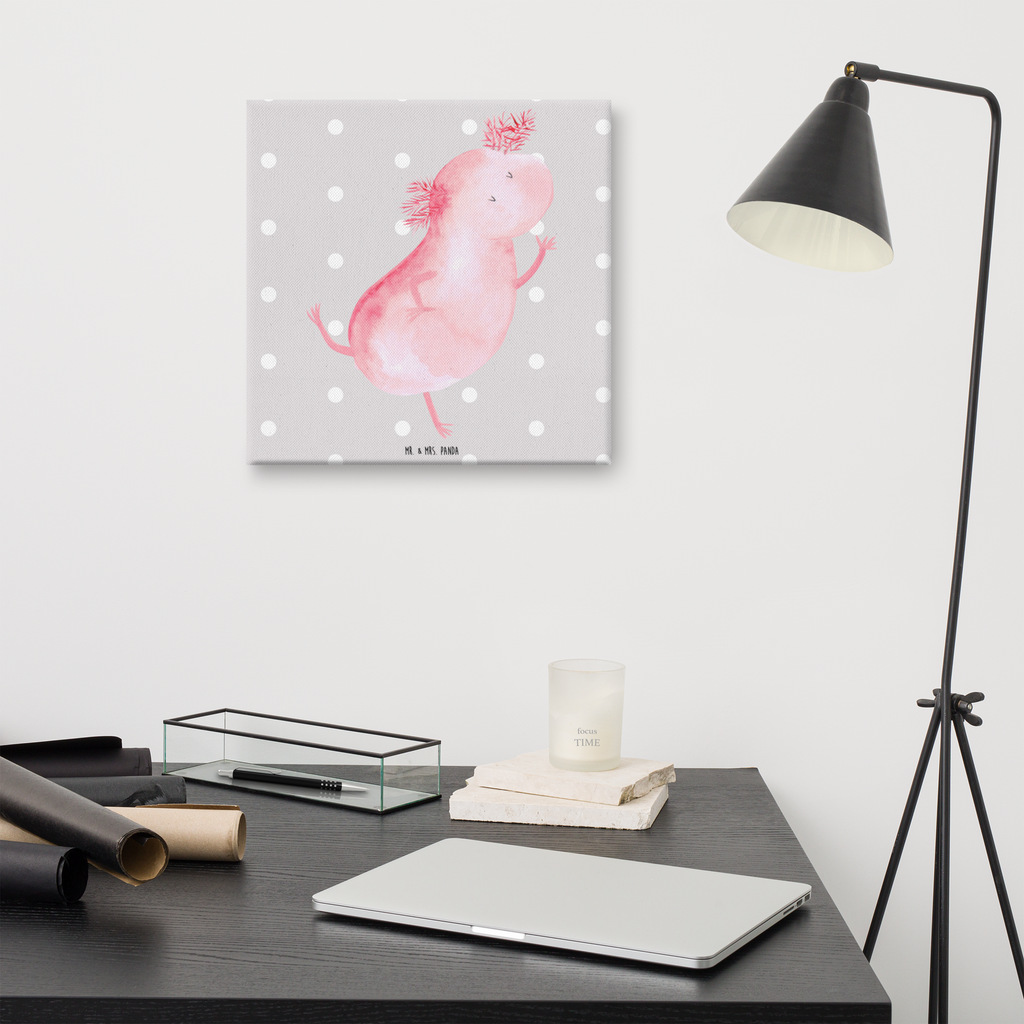Leinwand Bild Axolotl tanzt Axolotl, Axolot, Schwanzlurch, Lurch, Lurche, Dachschaden, Sterne, verrückt, Freundin, beste Freundin Leinwand, Bild, Kunstdruck, Wanddeko, Dekoration  Axolotl, Molch