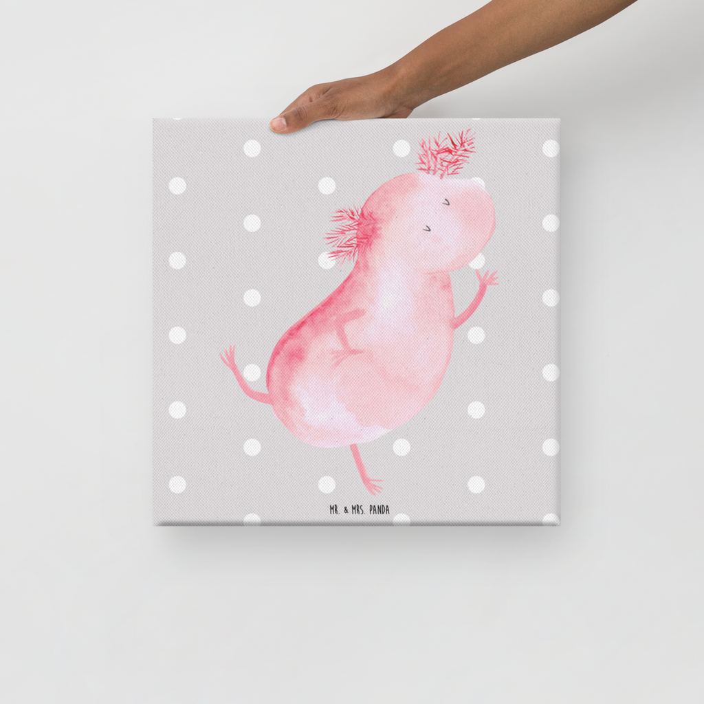 Leinwand Bild Axolotl tanzt Axolotl, Axolot, Schwanzlurch, Lurch, Lurche, Dachschaden, Sterne, verrückt, Freundin, beste Freundin Leinwand, Bild, Kunstdruck, Wanddeko, Dekoration  Axolotl, Molch