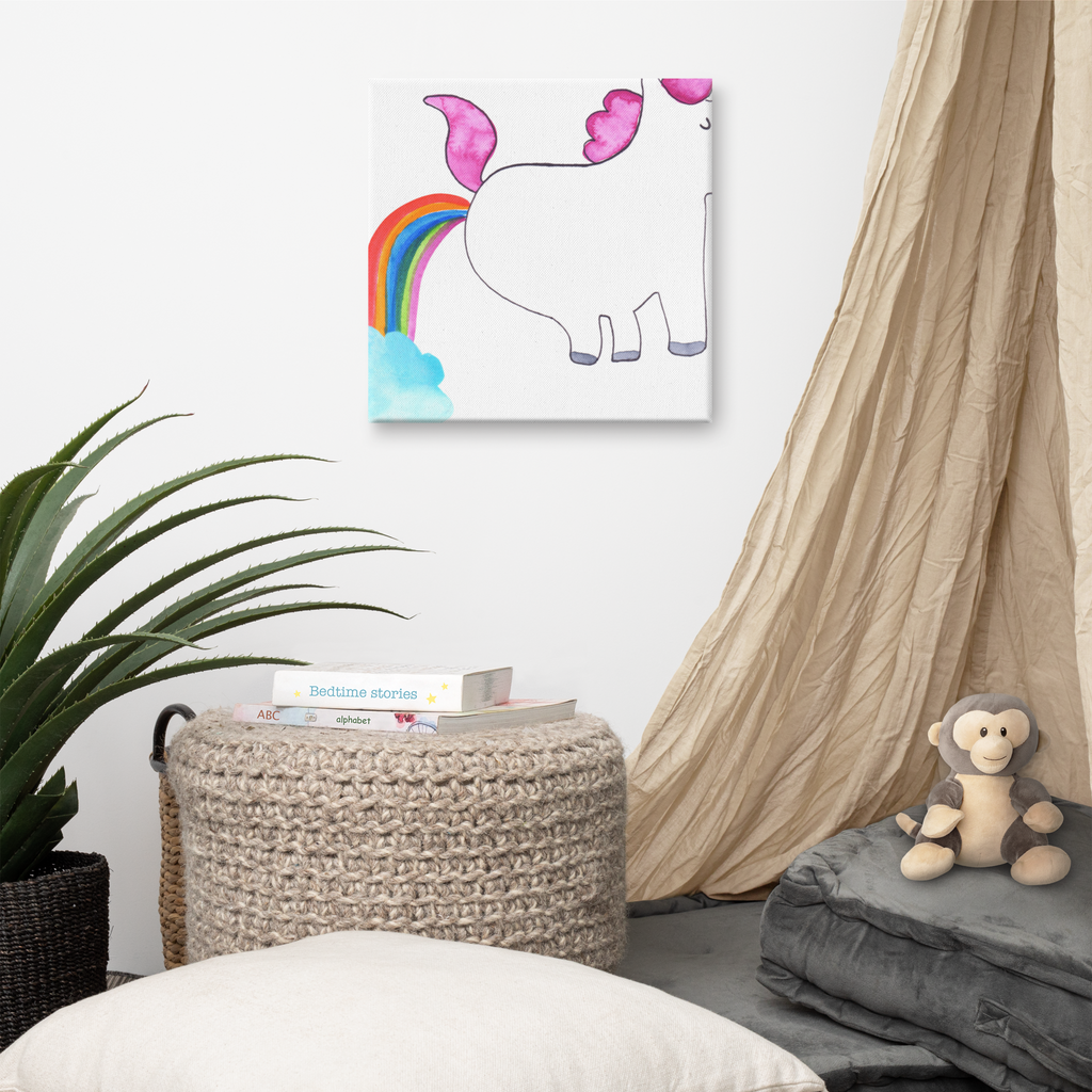 Leinwand Bild Einhorn Pupsend Leinwand, Bild, Kunstdruck, Wanddeko, Dekoration, Einhorn, Einhörner, Einhorn Deko, Pegasus, Unicorn, Pups, Regenbogen, Glitzer, Einhornpower, Erwachsenwerden, Spaß, lustig, Freundin