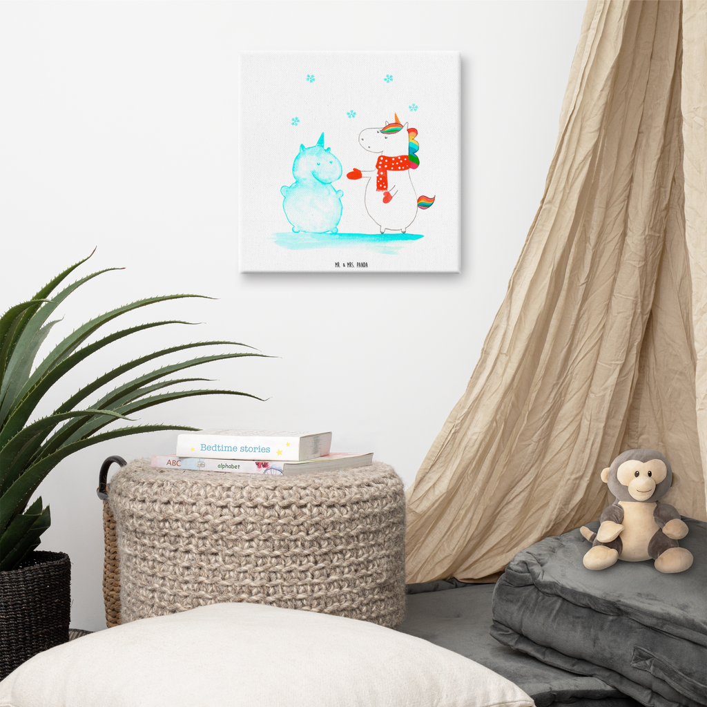 Leinwand Bild Einhorn Schneemann Leinwand, Bild, Kunstdruck, Wanddeko, Dekoration, Einhorn, Einhörner, Einhorn Deko, Pegasus, Unicorn, Schneemann, Winter, Schnee, Kuchen, Weihnachten, kalt, Mütze, Handschuhe, X-Mas