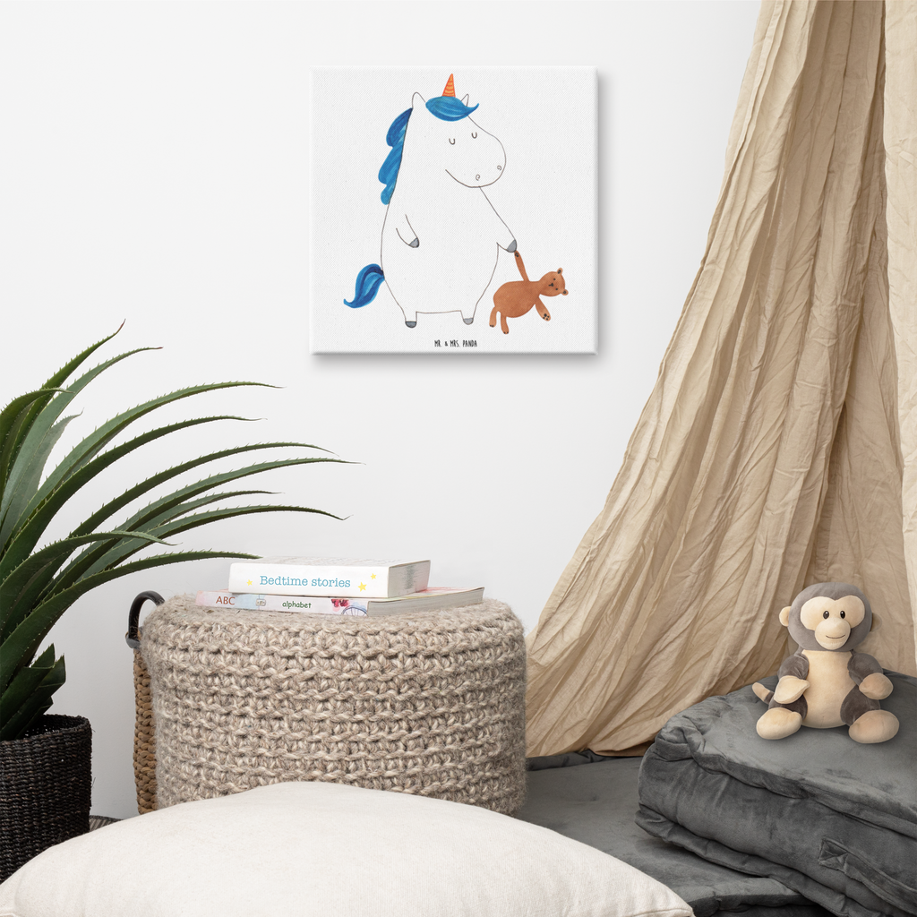Leinwand Bild Einhorn Teddy Leinwand, Bild, Kunstdruck, Wanddeko, Dekoration, Einhorn, Einhörner, Einhorn Deko, Pegasus, Unicorn, schlafen, gute Nacht, Single, Bett, Träumen, Freundin, Singleleben