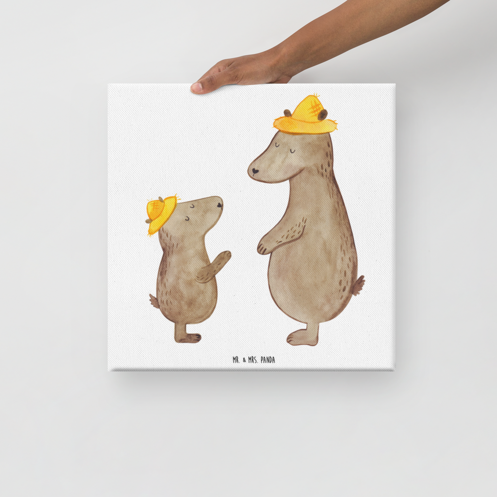 Leinwand Bild Bären mit Hut Leinwand, Bild, Kunstdruck, Wanddeko, Dekoration, Familie, Vatertag, Muttertag, Bruder, Schwester, Mama, Papa, Oma, Opa, Bär, Bären, Vater, Papi, Paps, Dad, Daddy, Lieblingsmensch, Sohn, Söhne, Kind, Kinder, Vater-Sohn, Family, Vorbild