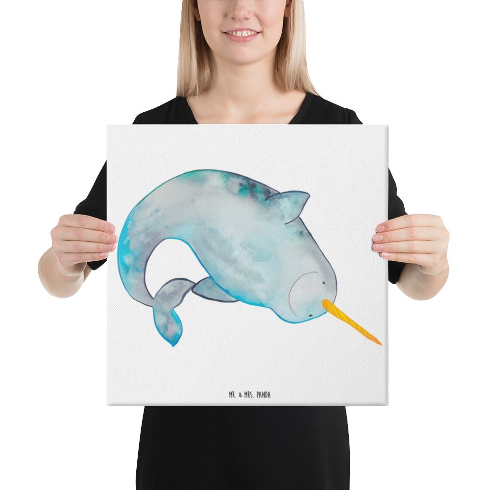 Leinwand Bild Narwal Leinwand, Bild, Kunstdruck, Wanddeko, Dekoration, Meerestiere, Meer, Urlaub, Narwal, Wal, Putzen, Hausfrau, Junggesellin, aufräumen, Kinderzimmer