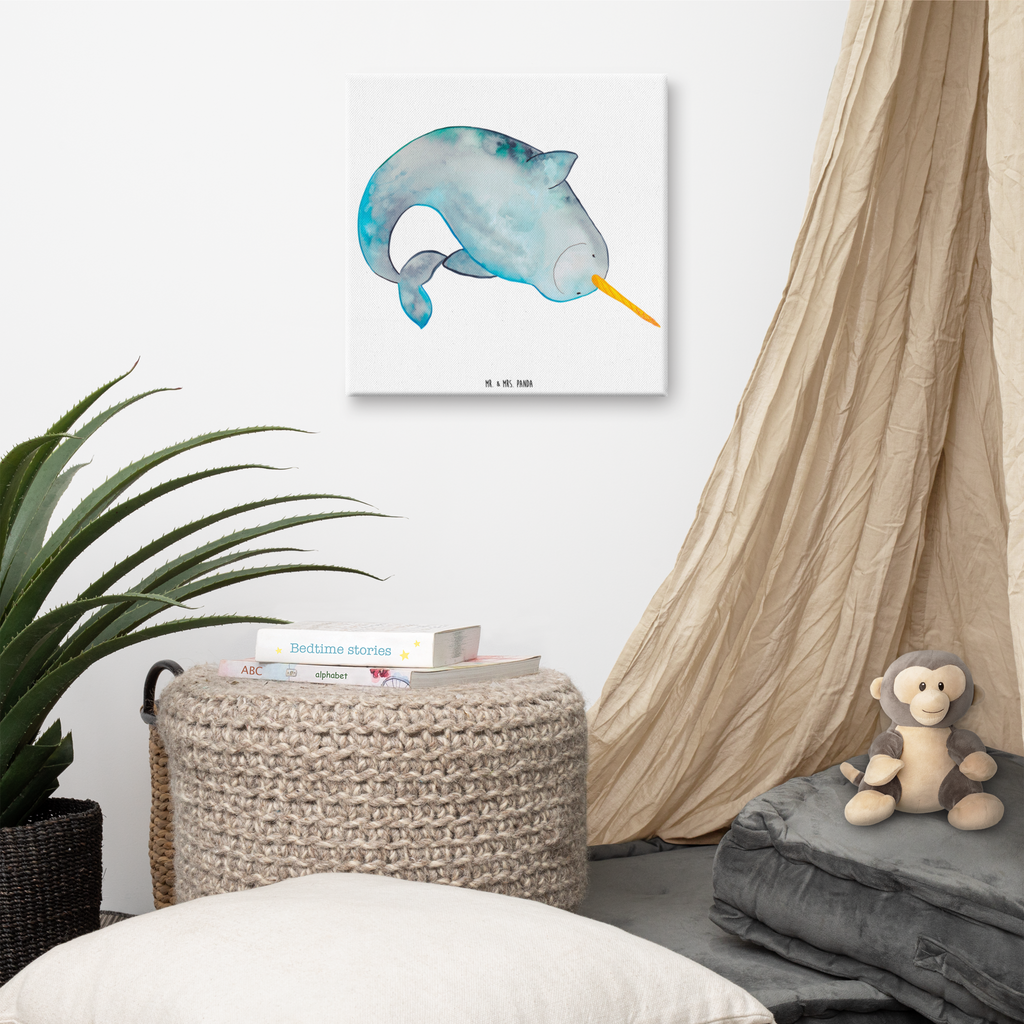 Leinwand Bild Narwal Leinwand, Bild, Kunstdruck, Wanddeko, Dekoration, Meerestiere, Meer, Urlaub, Narwal, Wal, Putzen, Hausfrau, Junggesellin, aufräumen, Kinderzimmer