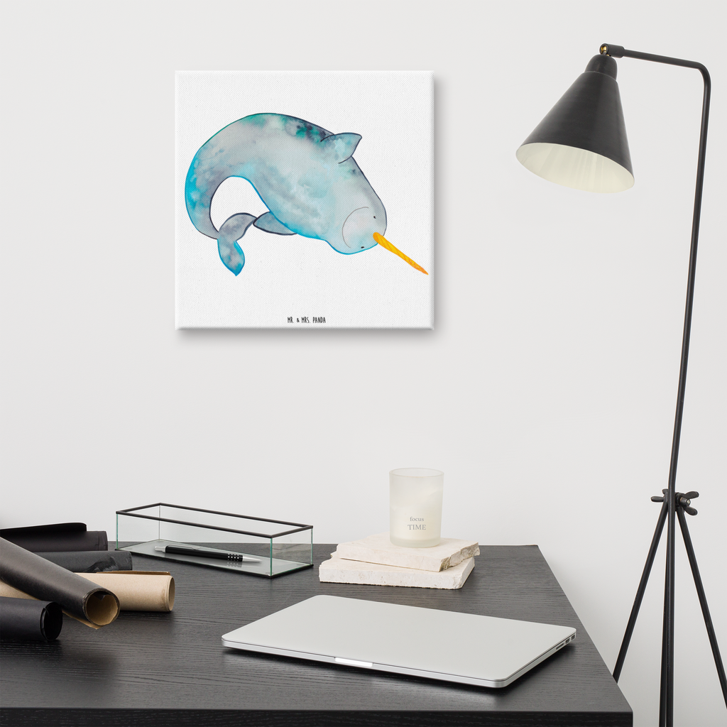 Leinwand Bild Narwal Leinwand, Bild, Kunstdruck, Wanddeko, Dekoration, Meerestiere, Meer, Urlaub, Narwal, Wal, Putzen, Hausfrau, Junggesellin, aufräumen, Kinderzimmer