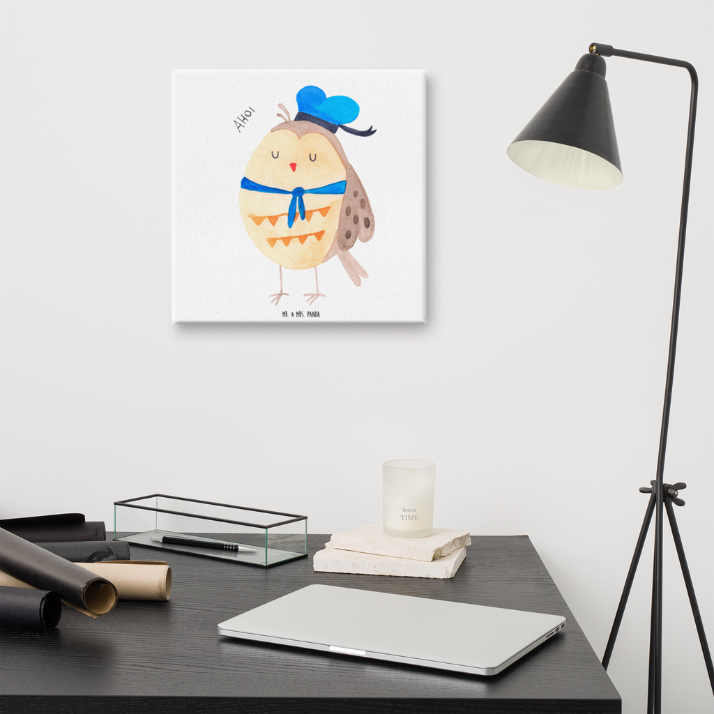 Leinwand Bild Eule Matrosen Leinwand, Bild, Kunstdruck, Wanddeko, Dekoration, Eule, Eule Spruch, Eule Deko, Owl, Wortspiel lustig, Matrose, Freundin, Ehe, Seefahrer, Heimathafen, Hochzeitstag Geschenk