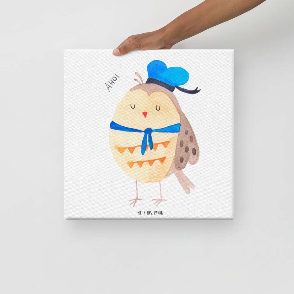 Leinwand Bild Eule Matrosen Leinwand, Bild, Kunstdruck, Wanddeko, Dekoration, Eule, Eule Spruch, Eule Deko, Owl, Wortspiel lustig, Matrose, Freundin, Ehe, Seefahrer, Heimathafen, Hochzeitstag Geschenk