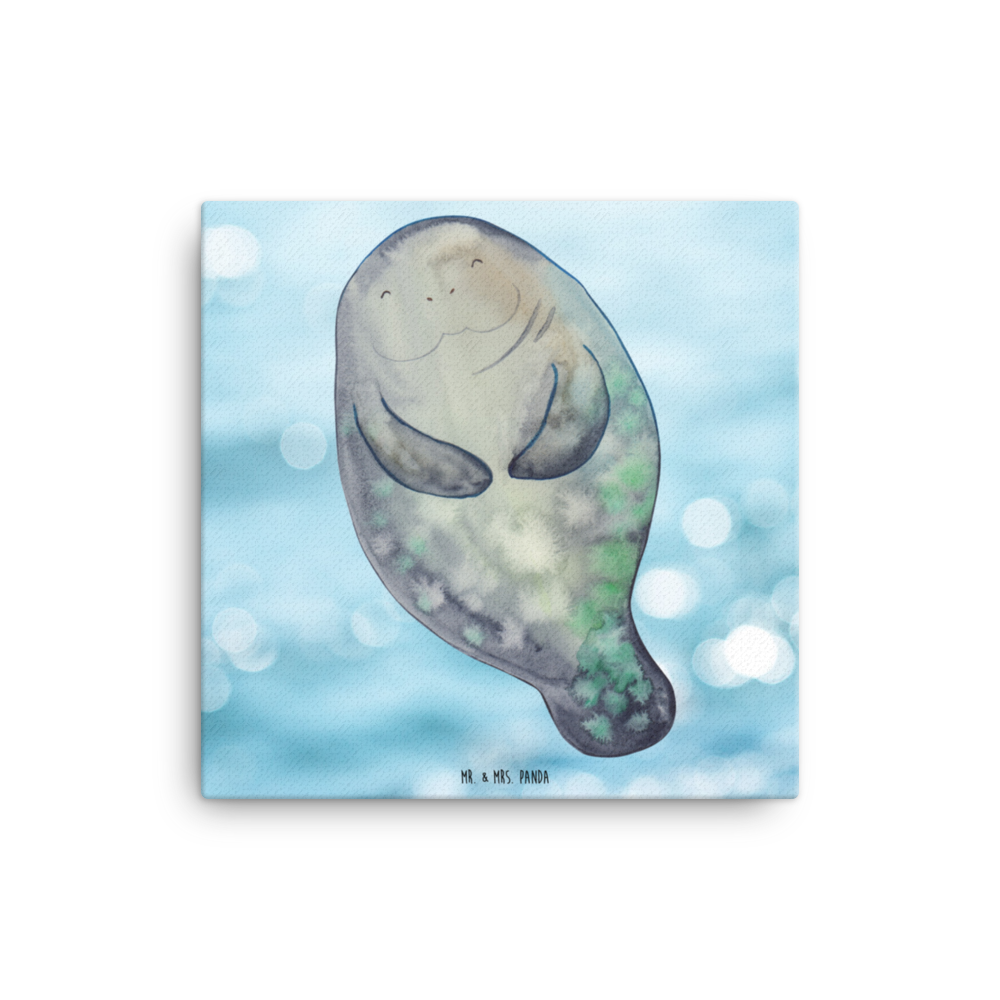 Leinwand Bild Seekuh happy Leinwand, Bild, Kunstdruck, Wanddeko, Dekoration, Meerestiere, Meer, Urlaub, Seekuh, Seekühe, Selbstliebe, Respekt, Neuanfang, Neustart, Achtsamkeit, Zufrieden, Liebeskummer, Freundin