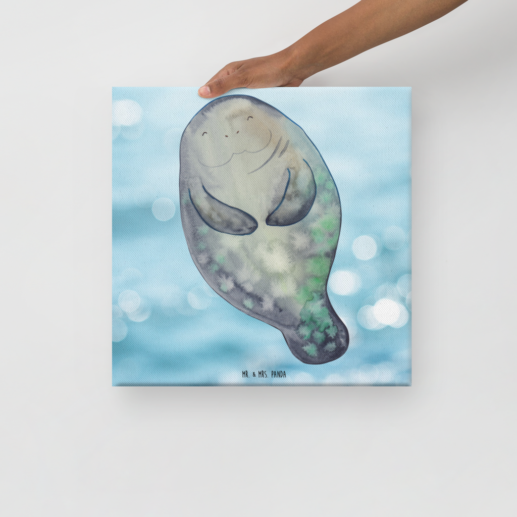 Leinwand Bild Seekuh happy Leinwand, Bild, Kunstdruck, Wanddeko, Dekoration, Meerestiere, Meer, Urlaub, Seekuh, Seekühe, Selbstliebe, Respekt, Neuanfang, Neustart, Achtsamkeit, Zufrieden, Liebeskummer, Freundin