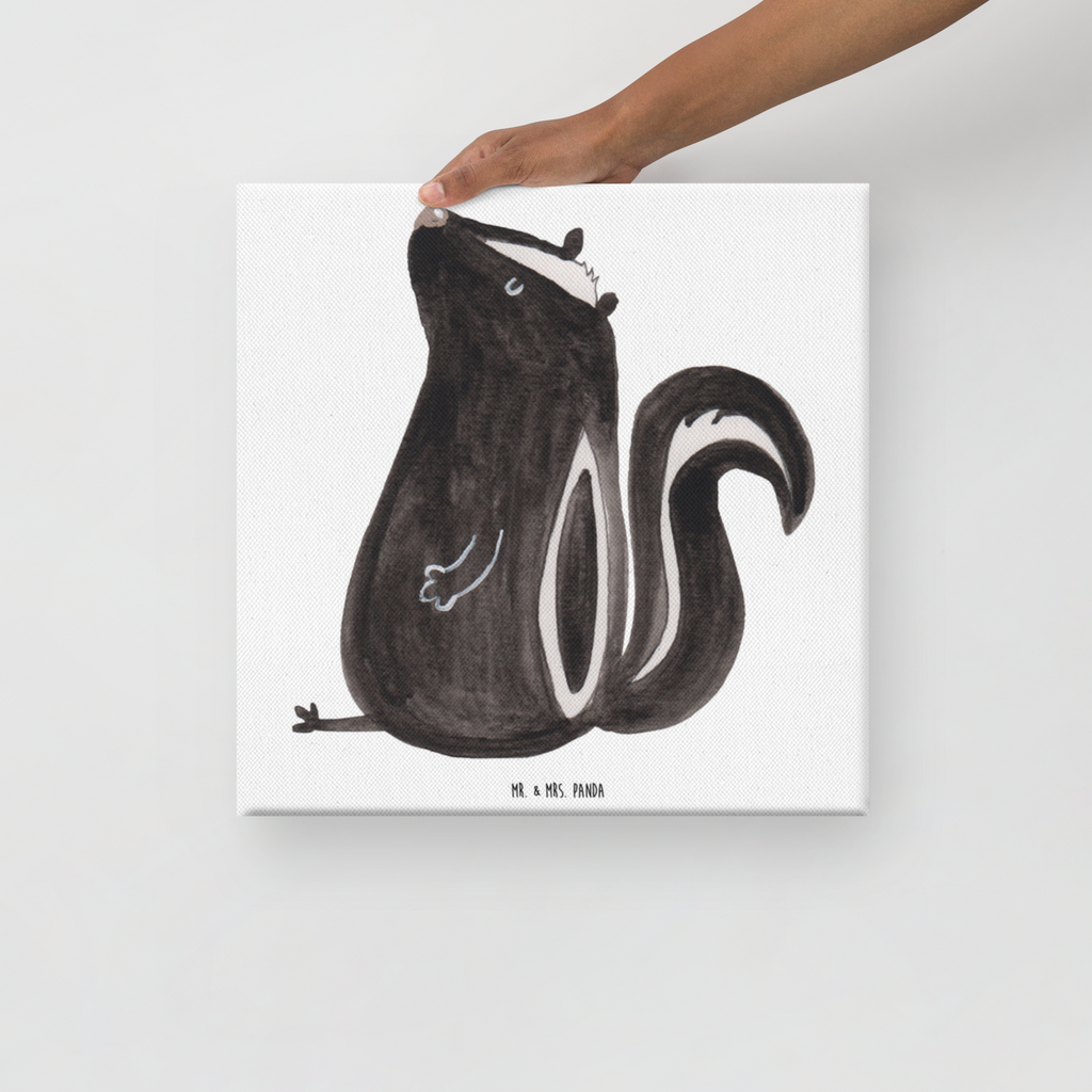 Leinwand Bild Stinktier sitzend Leinwand, Bild, Kunstdruck, Wanddeko, Dekoration, Stinktier, Skunk, Wildtier, Raubtier, Stinker, Stinki, Spruch, Büro, Recht, Besserwisser