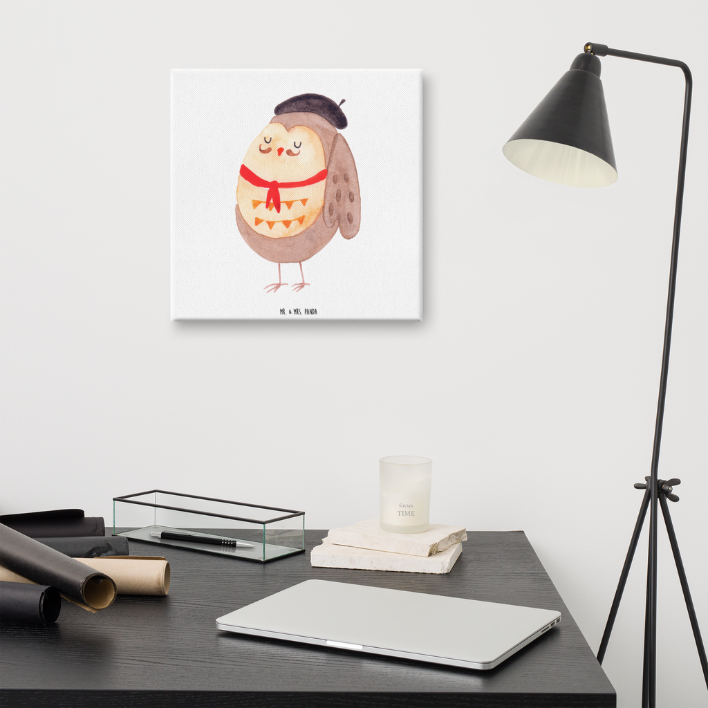Leinwand Bild Eule Französisch Leinwand, Bild, Kunstdruck, Wanddeko, Dekoration, Eule, Eulen, Eule Deko, Owl, hibou, La vie est belle, das Leben ist schön, Spruch schön, Spruch Französisch, Frankreich