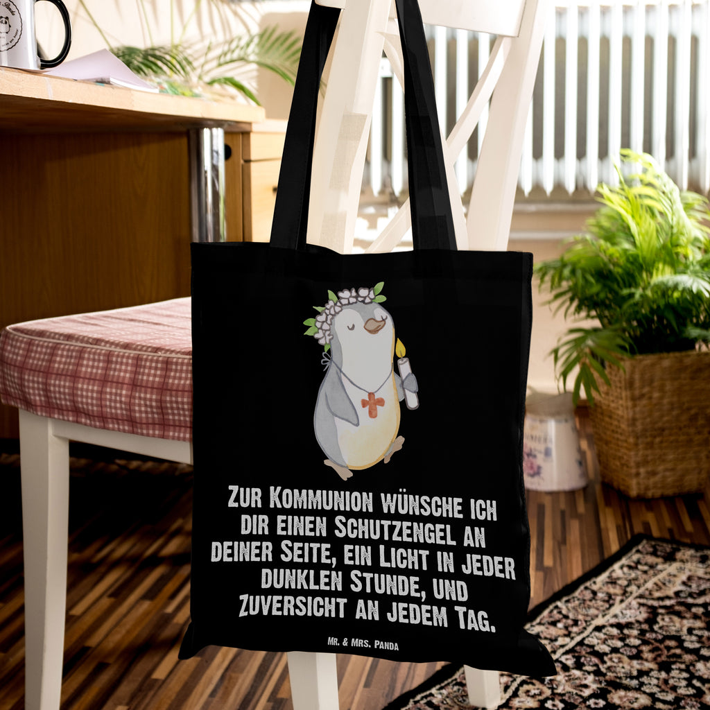 Tragetasche Pinguin Kommunion Mädchen Beuteltasche, Beutel, Einkaufstasche, Jutebeutel, Stoffbeutel, Konfirmation, Kommunion, Jugendweihe, Konfirmation Geschenk, Gott, Gläubig, Alles Gute