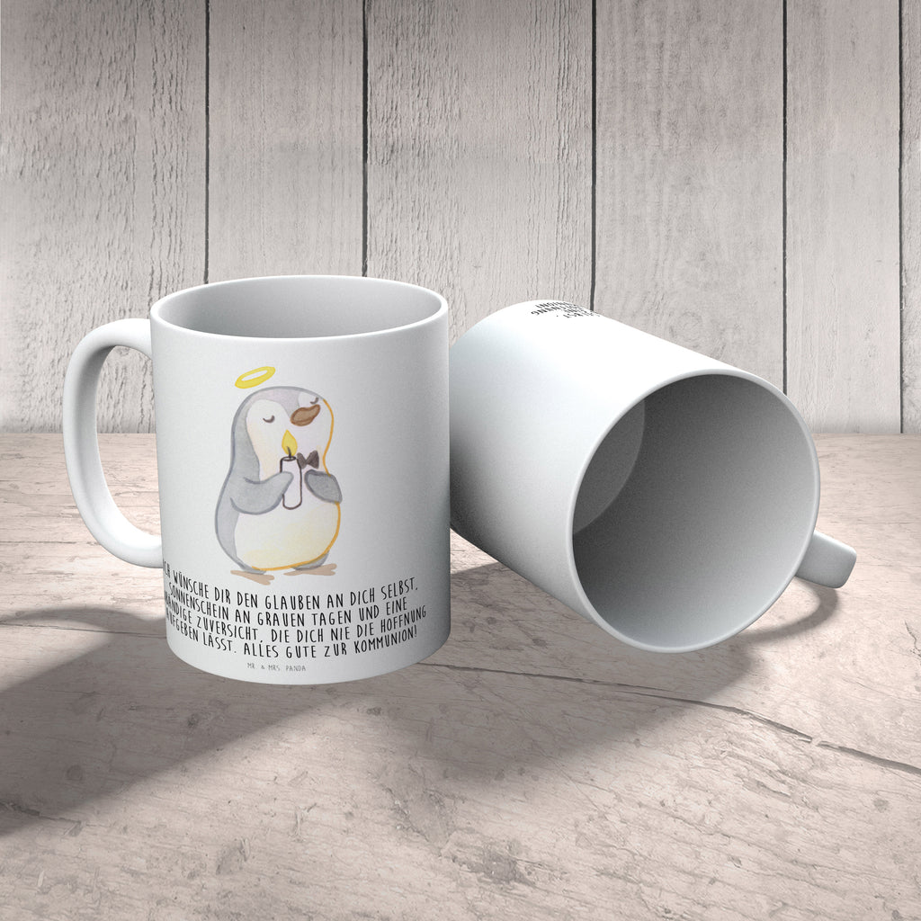 Tasse Pinguin Kommunion Becher, Kaffeetasse, Kaffeebecher, Tee, Frühstück, Büro, Konfirmation, Kommunion, Jugendweihe, Konfirmation Geschenk, Kommunion Geschenk, Kommunion Dankeschön, Glauben, Sonnenschein