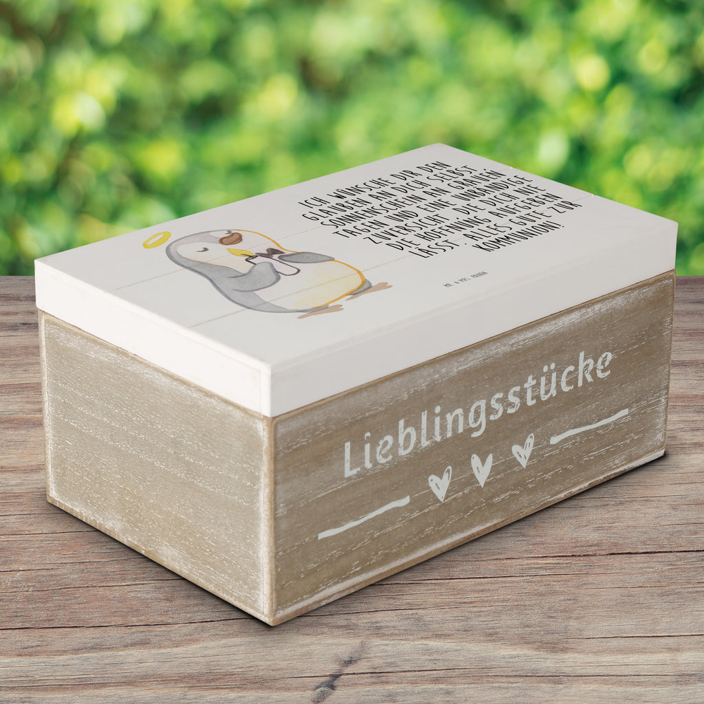 Holzkiste Pinguin Kommunion Kommunion, Kommunion Geschenk, Kommunion Dankeschön, Glauben, Sonnenschein Holzkiste, Kiste, Schatzkiste, Truhe, Schatulle, XXL,  Erinnerungsbox, Erinnerungskiste, Dekokiste, Aufbewahrungsbox  Konfirmation, Kommunion, Jugendweihe, Konfirmation Geschenk