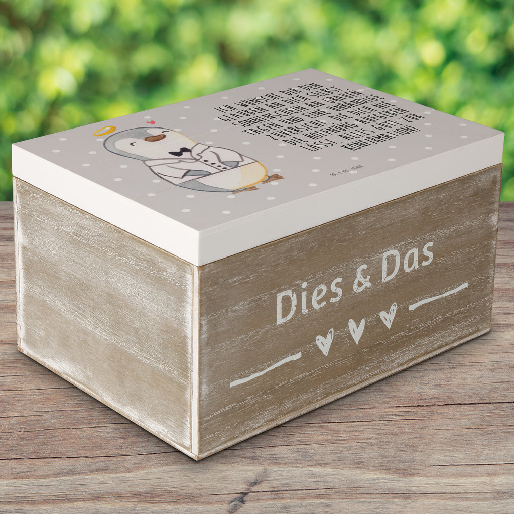Holzkiste Pinguin Konfirmation Hemd Konfirmation, Konfirmation Geschenk, Sonnenschein, Zuversicht, Vertrauen, Hoffnung Holzkiste, Kiste, Schatzkiste, Truhe, Schatulle, XXL,  Erinnerungsbox, Erinnerungskiste, Dekokiste, Aufbewahrungsbox  Konfirmation, Kommunion, Jugendweihe, Konfirmation Geschenk