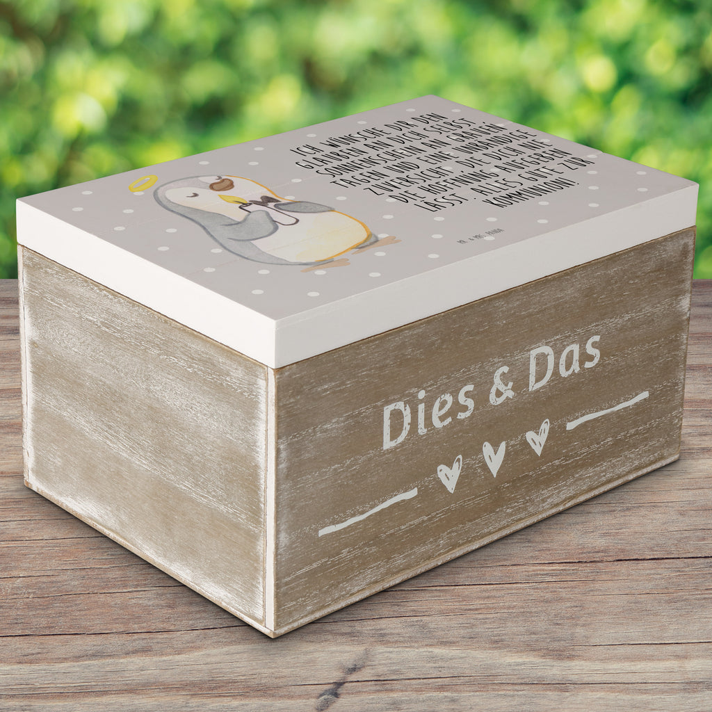 Holzkiste Pinguin Kommunion Kommunion, Kommunion Geschenk, Kommunion Dankeschön, Glauben, Sonnenschein Holzkiste, Kiste, Schatzkiste, Truhe, Schatulle, XXL,  Erinnerungsbox, Erinnerungskiste, Dekokiste, Aufbewahrungsbox  Konfirmation, Kommunion, Jugendweihe, Konfirmation Geschenk