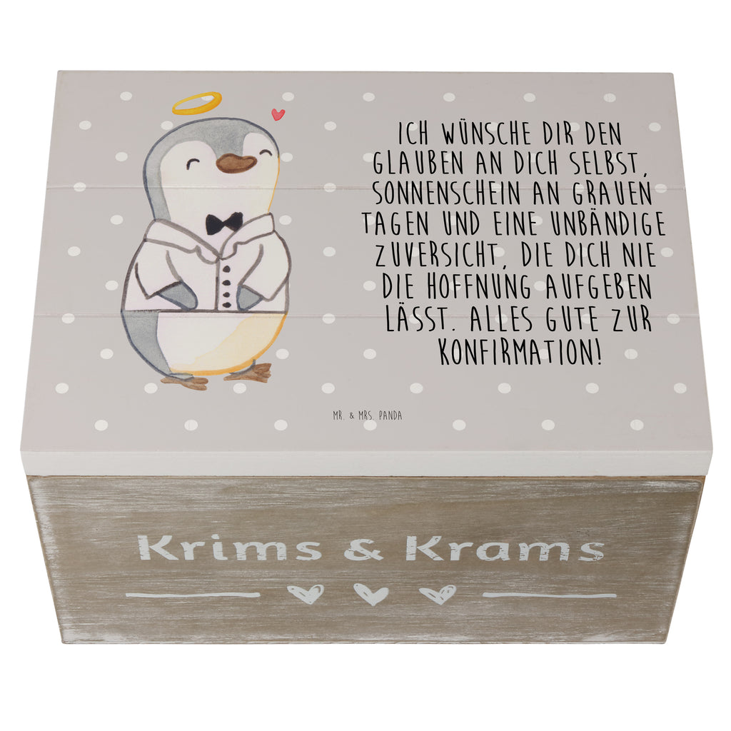 Holzkiste Pinguin Konfirmation Hemd Konfirmation, Konfirmation Geschenk, Sonnenschein, Zuversicht, Vertrauen, Hoffnung Holzkiste, Kiste, Schatzkiste, Truhe, Schatulle, XXL,  Erinnerungsbox, Erinnerungskiste, Dekokiste, Aufbewahrungsbox  Konfirmation, Kommunion, Jugendweihe, Konfirmation Geschenk