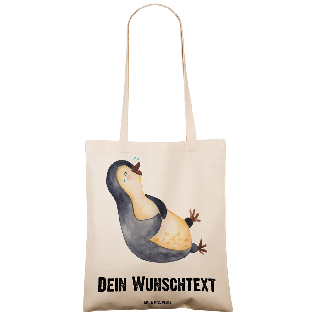 Personalisierte Tragetasche Pinguin lachend Personalisierte Beuteltasche, Personalisierter Beutel, Personalisierte Einkaufstasche, Personalisierter Jutebeutel, Personalisierter Stoffbeutel, Tragetasche mit Namen, Einkaufstasche mit Namen, Stoffbeutel mit Namen, Personalisierte Tasche, Personalisierte Jutetasche, Personalisierte Kindergartentasche, Pinguin, Pinguine, lustiger Spruch, Optimismus, Fröhlich, Lachen, Humor, Fröhlichkeit