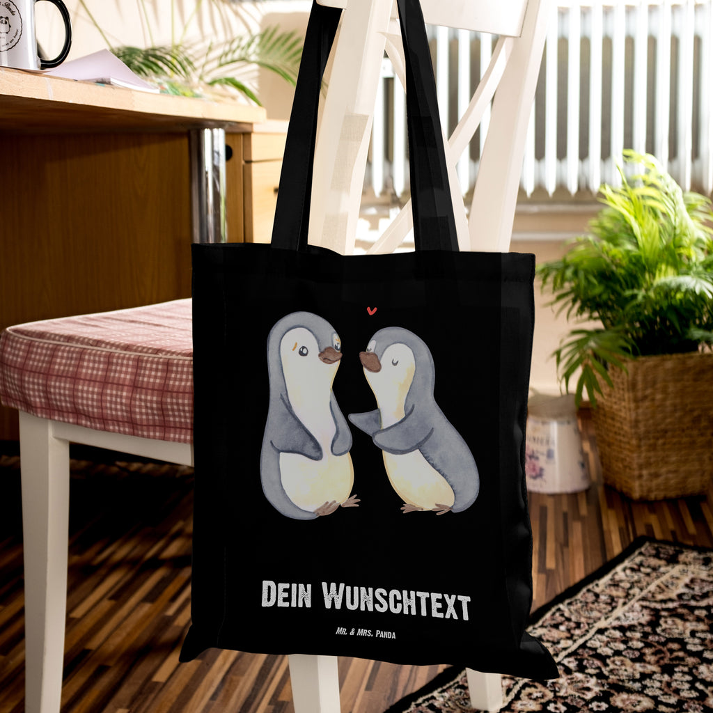 Personalisierte Tragetasche Pinguine trösten Personalisierte Beuteltasche, Personalisierter Beutel, Personalisierte Einkaufstasche, Personalisierter Jutebeutel, Personalisierter Stoffbeutel, Tragetasche mit Namen, Einkaufstasche mit Namen, Stoffbeutel mit Namen, Personalisierte Tasche, Personalisierte Jutetasche, Personalisierte Kindergartentasche, Liebe, Partner, Freund, Freundin, Ehemann, Ehefrau, Heiraten, Verlobung, Heiratsantrag, Liebesgeschenk, Jahrestag, Hocheitstag, Valentinstag, Geschenk für Frauen, Hochzeitstag, Mitbringsel, Geschenk für Freundin, Geschenk für Partner, Liebesbeweis, für Männer, für Ehemann