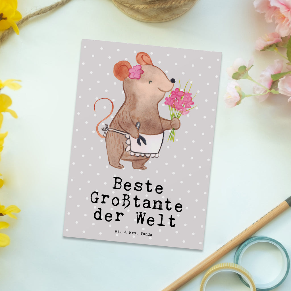 Postkarte Maus Beste Großtante der Welt Geschenkkarte, Grußkarte, Karte, Einladung, Ansichtskarte, Geburtstagskarte, Einladungskarte, Dankeskarte, für, Dankeschön, Geschenk, Schenken, Geburtstag, Geburtstagsgeschenk, Geschenkidee, Danke, Bedanken, Mitbringsel, Freude machen, Geschenktipp, Großtante, Grosstante, Tante, Lieblingstante, Familie, Schwester, Tanten, Kleinigkeit, Beste, Nichte, Neffe, Groß