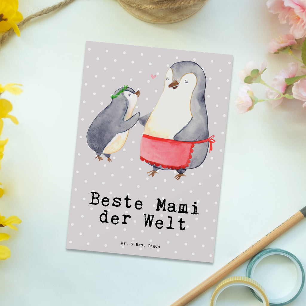 Postkarte Pinguin Beste Mami der Welt Geschenkkarte, Grußkarte, Karte, Einladung, Ansichtskarte, Geburtstagskarte, Einladungskarte, Dankeskarte, für, Dankeschön, Geschenk, Schenken, Geburtstag, Geburtstagsgeschenk, Geschenkidee, Danke, Bedanken, Mitbringsel, Freude machen, Geschenktipp, Mama, Mami, Mutter, Muttertag, Mutti, Ma, Tochter, Sohn, Beste Mama, Beste, Supermama