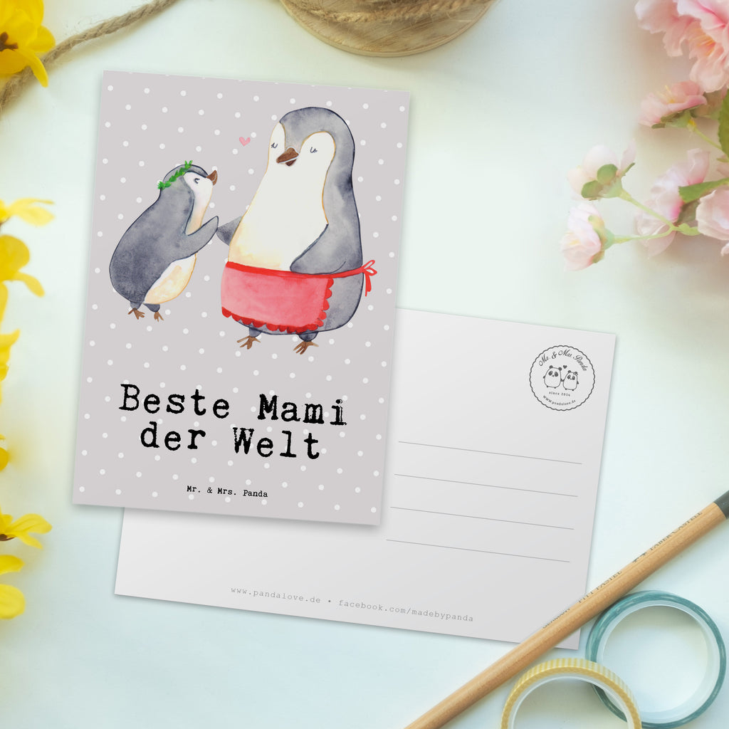 Postkarte Pinguin Beste Mami der Welt Geschenkkarte, Grußkarte, Karte, Einladung, Ansichtskarte, Geburtstagskarte, Einladungskarte, Dankeskarte, für, Dankeschön, Geschenk, Schenken, Geburtstag, Geburtstagsgeschenk, Geschenkidee, Danke, Bedanken, Mitbringsel, Freude machen, Geschenktipp, Mama, Mami, Mutter, Muttertag, Mutti, Ma, Tochter, Sohn, Beste Mama, Beste, Supermama