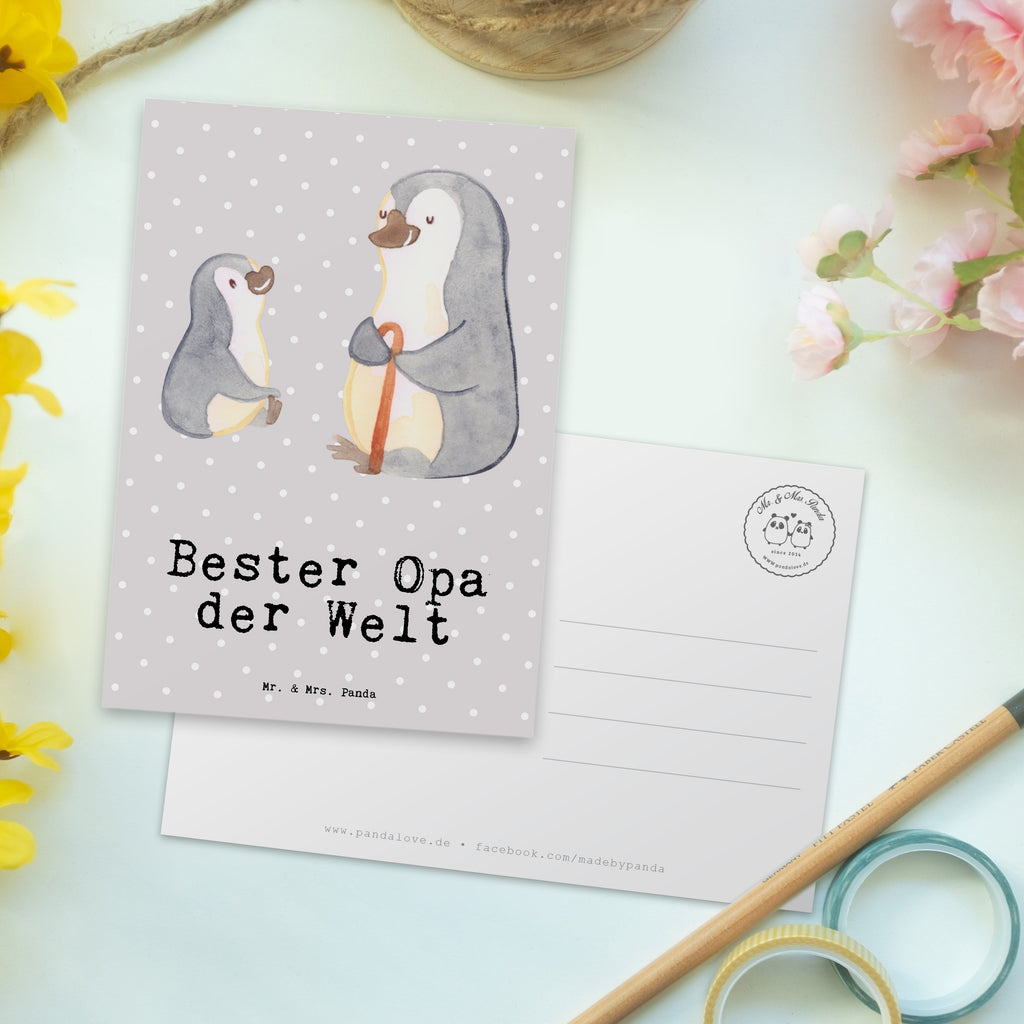 Postkarte Pinguin Bester Opa der Welt Geschenkkarte, Grußkarte, Karte, Einladung, Ansichtskarte, Geburtstagskarte, Einladungskarte, Dankeskarte, für, Dankeschön, Geschenk, Schenken, Geburtstag, Geburtstagsgeschenk, Geschenkidee, Danke, Bedanken, Mitbringsel, Freude machen, Geschenktipp, Großvater, Grossvater, Opa, Opi. Großpapa, Großeltern, Enkel, Enkelin, Enkelkind, Kleinigkeit, Oppa, Oppi, Bester