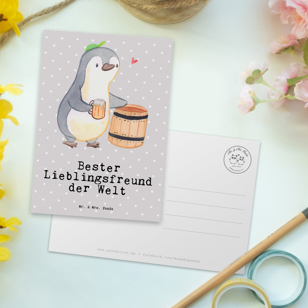 Postkarte Pinguin Bester Lieblingsfreund der Welt Geschenkkarte, Grußkarte, Karte, Einladung, Ansichtskarte, Geburtstagskarte, Einladungskarte, Dankeskarte, für, Dankeschön, Geschenk, Schenken, Geburtstag, Geburtstagsgeschenk, Geschenkidee, Danke, Bedanken, Mitbringsel, Freude machen, Geschenktipp, Lieblingsfreund, Freund, Partner, Lieblingsmensch, Lieblings Mensch, Liebling, Bae, bester Freund, Liebe, Herz, Love