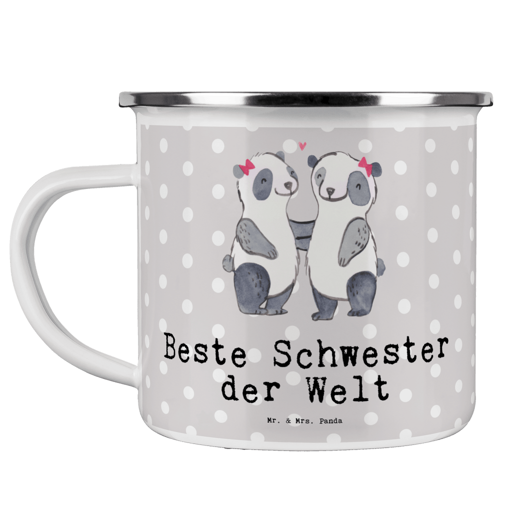 Camping Emaille Tasse Panda Beste Schwester der Welt Campingtasse, Trinkbecher, Metalltasse, Outdoor Tasse, Emaille Trinkbecher, Blechtasse Outdoor, Emaille Campingbecher, Edelstahl Trinkbecher, Metalltasse für Camping, Kaffee Blechtasse, Camping Tasse Metall, für, Dankeschön, Geschenk, Schenken, Geburtstag, Geburtstagsgeschenk, Geschenkidee, Danke, Bedanken, Mitbringsel, Freude machen, Geschenktipp, Schwestern, Schwester, Geschwister, Schwesterherz, Sister, Familie, Kleinigkeit, Beste, Tochter, Liebe, Kinder