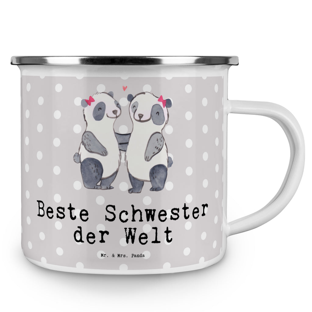 Camping Emaille Tasse Panda Beste Schwester der Welt Campingtasse, Trinkbecher, Metalltasse, Outdoor Tasse, Emaille Trinkbecher, Blechtasse Outdoor, Emaille Campingbecher, Edelstahl Trinkbecher, Metalltasse für Camping, Kaffee Blechtasse, Camping Tasse Metall, für, Dankeschön, Geschenk, Schenken, Geburtstag, Geburtstagsgeschenk, Geschenkidee, Danke, Bedanken, Mitbringsel, Freude machen, Geschenktipp, Schwestern, Schwester, Geschwister, Schwesterherz, Sister, Familie, Kleinigkeit, Beste, Tochter, Liebe, Kinder