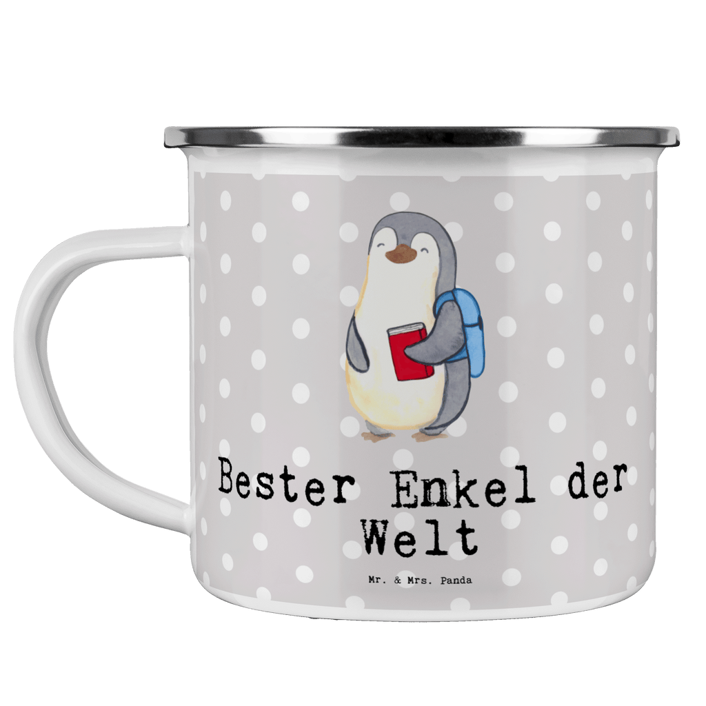 Camping Emaille Tasse Pinguin Bester Enkel der Welt Campingtasse, Trinkbecher, Metalltasse, Outdoor Tasse, Emaille Trinkbecher, Blechtasse Outdoor, Emaille Campingbecher, Edelstahl Trinkbecher, Metalltasse für Camping, Kaffee Blechtasse, Camping Tasse Metall, für, Dankeschön, Geschenk, Schenken, Geburtstag, Geburtstagsgeschenk, Geschenkidee, Danke, Bedanken, Mitbringsel, Freude machen, Geschenktipp, Enkel, Enkelkind, Enkelsohn, Oma, Opa, Kind von Tochter, Kind von Sohn, Taufe, Großsohn