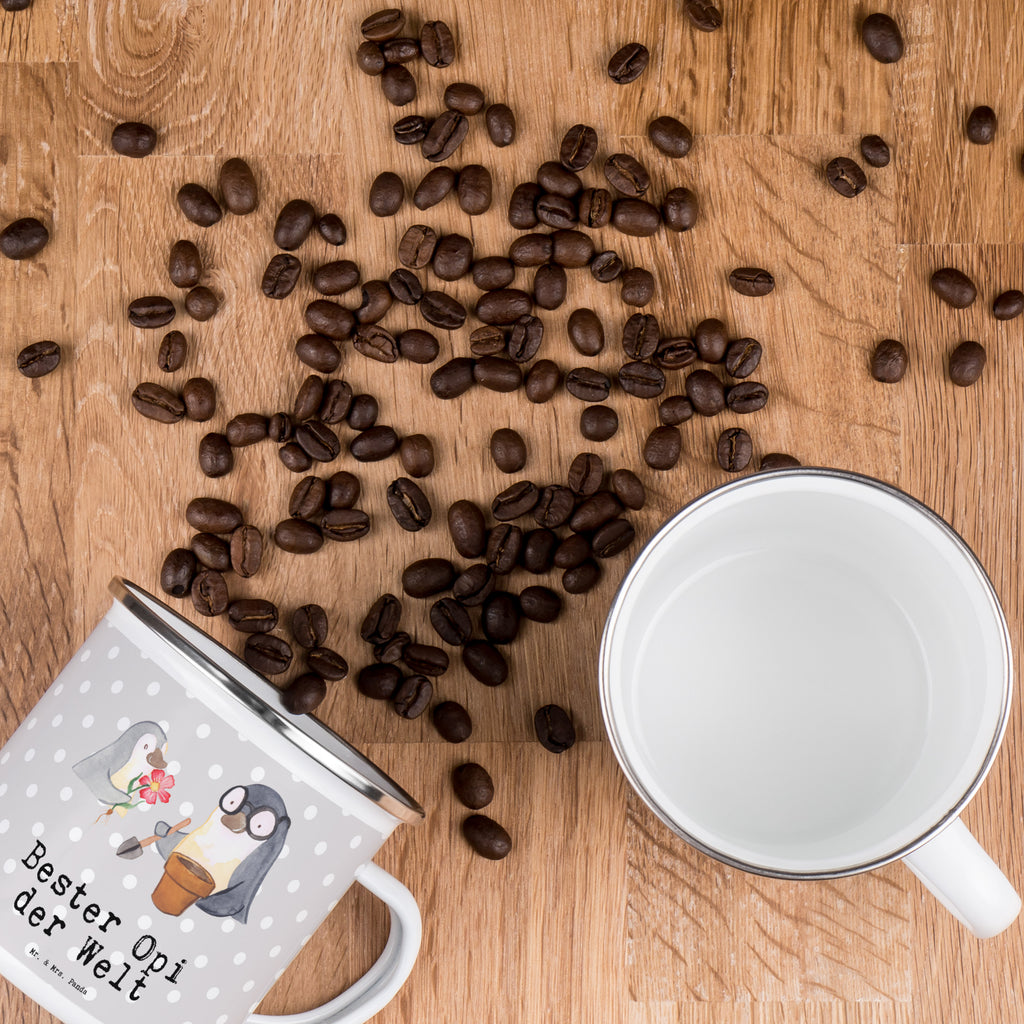 Camping Emaille Tasse Pinguin Bester Opi der Welt Campingtasse, Trinkbecher, Metalltasse, Outdoor Tasse, Emaille Trinkbecher, Blechtasse Outdoor, Emaille Campingbecher, Edelstahl Trinkbecher, Metalltasse für Camping, Kaffee Blechtasse, Camping Tasse Metall, für, Dankeschön, Geschenk, Schenken, Geburtstag, Geburtstagsgeschenk, Geschenkidee, Danke, Bedanken, Mitbringsel, Freude machen, Geschenktipp, Großvater, Grossvater, Opa, Opi. Großpapa, Großeltern, Nichte, Neffe, Kleinigkeit, Oppa, Oppi, Bester
