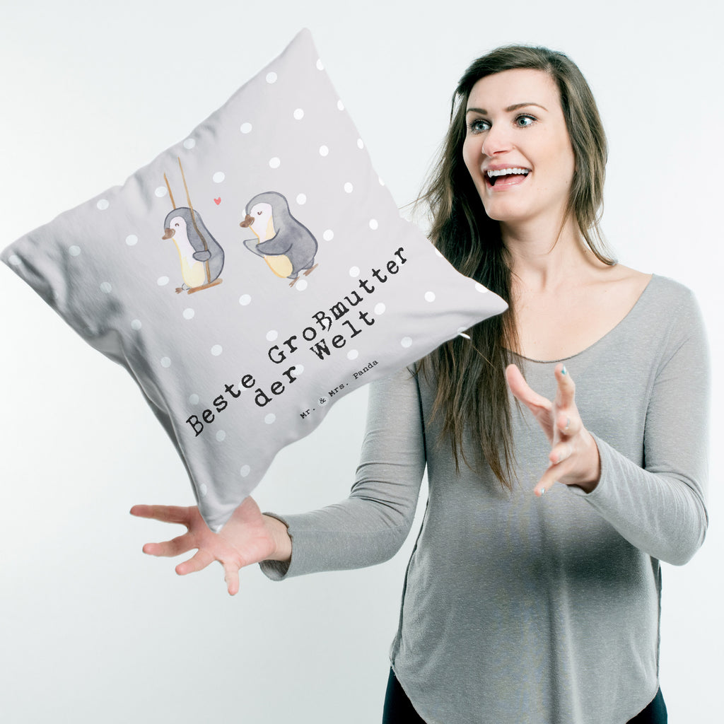 40x40 Kissen Pinguin Beste Großmutter der Welt Kissenhülle, Kopfkissen, Sofakissen, Dekokissen, Motivkissen, für, Dankeschön, Geschenk, Schenken, Geburtstag, Geburtstagsgeschenk, Geschenkidee, Danke, Bedanken, Mitbringsel, Freude machen, Geschenktipp, Großmutter, Omi, Oma, Oma geworden, Grosseltern