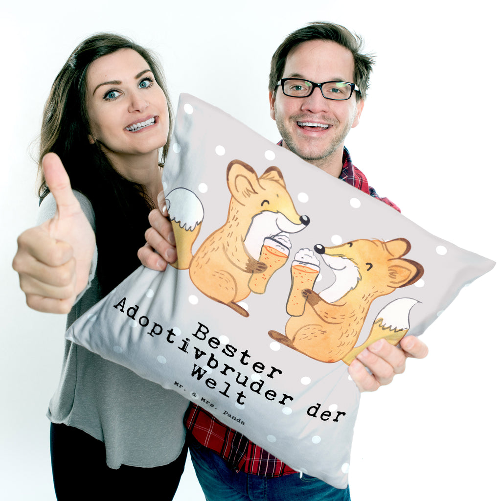 40x40 Kissen Fuchs Bester Adoptivbruder der Welt Kissenhülle, Kopfkissen, Sofakissen, Dekokissen, Motivkissen, für, Dankeschön, Geschenk, Schenken, Geburtstag, Geburtstagsgeschenk, Geschenkidee, Danke, Bedanken, Mitbringsel, Freude machen, Geschenktipp, Adoptivbruder, adoptiert, Bruder, Brudi, Geschwister, Bruderherz, Schwester, Familie, Kleinigkeit, Brother, Bester, Sohn