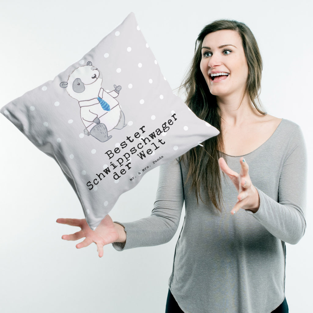 40x40 Kissen Panda Bester Schwippschwager der Welt Kissenhülle, Kopfkissen, Sofakissen, Dekokissen, Motivkissen, für, Dankeschön, Geschenk, Schenken, Geburtstag, Geburtstagsgeschenk, Geschenkidee, Danke, Bedanken, Mitbringsel, Freude machen, Geschenktipp, Schwippschwager, Schwibschwager, Schwipschwager, Schwager, Schwager des Ehepartners, Familie, Verwandtschaft, angeheiratet