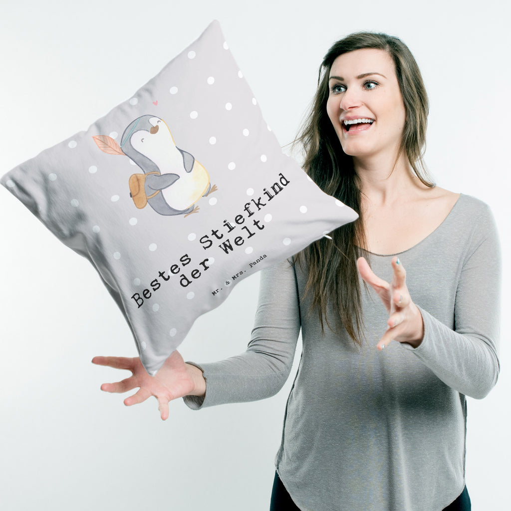 40x40 Kissen Pinguin Bestes Stiefkind der Welt Kissenhülle, Kopfkissen, Sofakissen, Dekokissen, Motivkissen, für, Dankeschön, Geschenk, Schenken, Geburtstag, Geburtstagsgeschenk, Geschenkidee, Danke, Bedanken, Mitbringsel, Freude machen, Geschenktipp, Stiefkind, angeheiratet, Kinder, Kind, Kid, Kids, Kiddy, Bestes, Tochter, Sohn, Nachwuchs, Geburt, Liebling, Taufe
