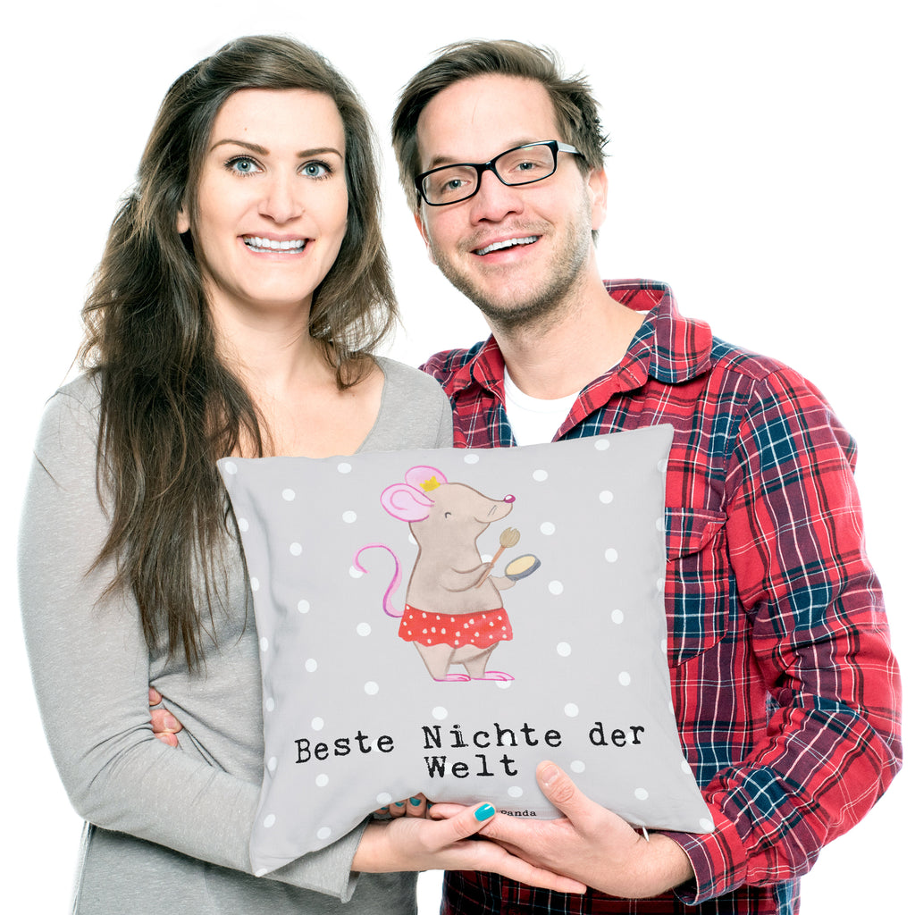 40x40 Kissen Maus Beste Nichte der Welt Kissenhülle, Kopfkissen, Sofakissen, Dekokissen, Motivkissen, für, Dankeschön, Geschenk, Schenken, Geburtstag, Geburtstagsgeschenk, Geschenkidee, Danke, Bedanken, Mitbringsel, Freude machen, Geschenktipp, Nichte, Onkel, Tante, Patentante, Patenonkel, Patenkind, Taufe, Tochter der Schwester, Tochter des Bruders, Beste