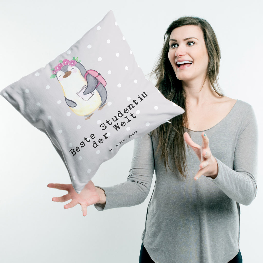 40x40 Kissen Pinguin Beste Studentin der Welt Kissenhülle, Kopfkissen, Sofakissen, Dekokissen, Motivkissen, für, Dankeschön, Geschenk, Schenken, Geburtstag, Geburtstagsgeschenk, Geschenkidee, Danke, Bedanken, Mitbringsel, Freude machen, Geschenktipp, Studentin, Studium, Tochter, Spaß, Musterschülerin, lustig, Studienabschluss, witzig, Universität, Abschluss, Alumni, Uni, Studenten, Hochschule