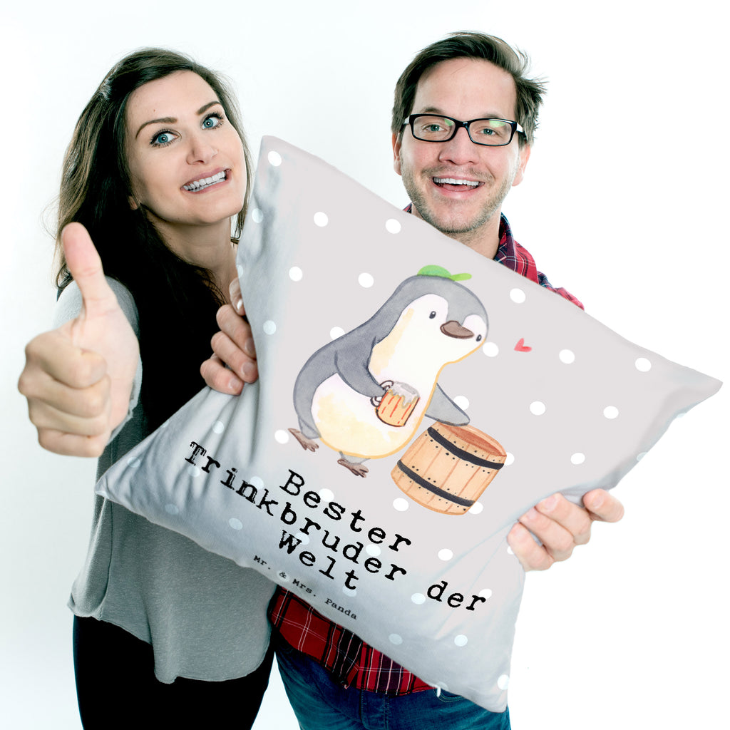 40x40 Kissen Pinguin Bester Trinkbruder der Welt Kissenhülle, Kopfkissen, Sofakissen, Dekokissen, Motivkissen, für, Dankeschön, Geschenk, Schenken, Geburtstag, Geburtstagsgeschenk, Geschenkidee, Danke, Bedanken, Mitbringsel, Freude machen, Geschenktipp, Trinkbruder, Trinkkumpel, Kumpel, Saufkumpane, Kumpane, Trinken, Party, Kleinigkeit